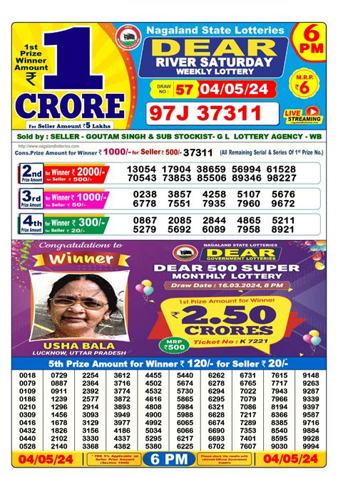 nagaland state lottery 3 4 2024|Nagaland state lotteries buy online Dear Daily Lottery .